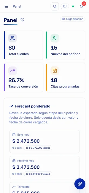 ABISAL CRM — Vista mobile